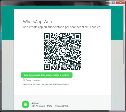 Codice QR WhatsApp Web: Whatsapp su PC