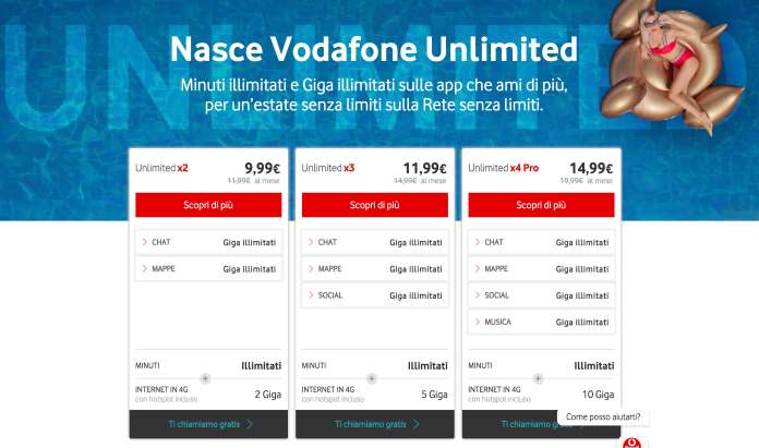 Vodafone Unlimited - Offerte con minuti e traffico illimitato