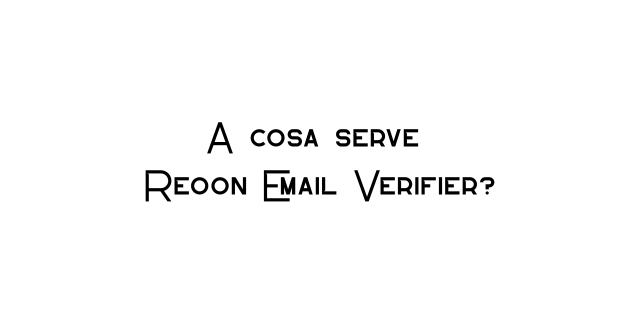 A cosa serve Reoon Email Verifier?