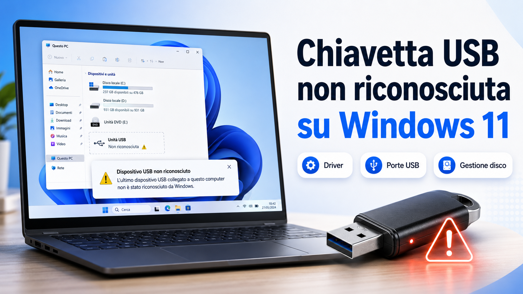 Chiavetta USB non riconosciuta in Windows 11 tutte le soluzioni