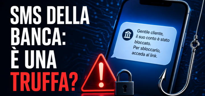 SMS della banca con conto bloccato